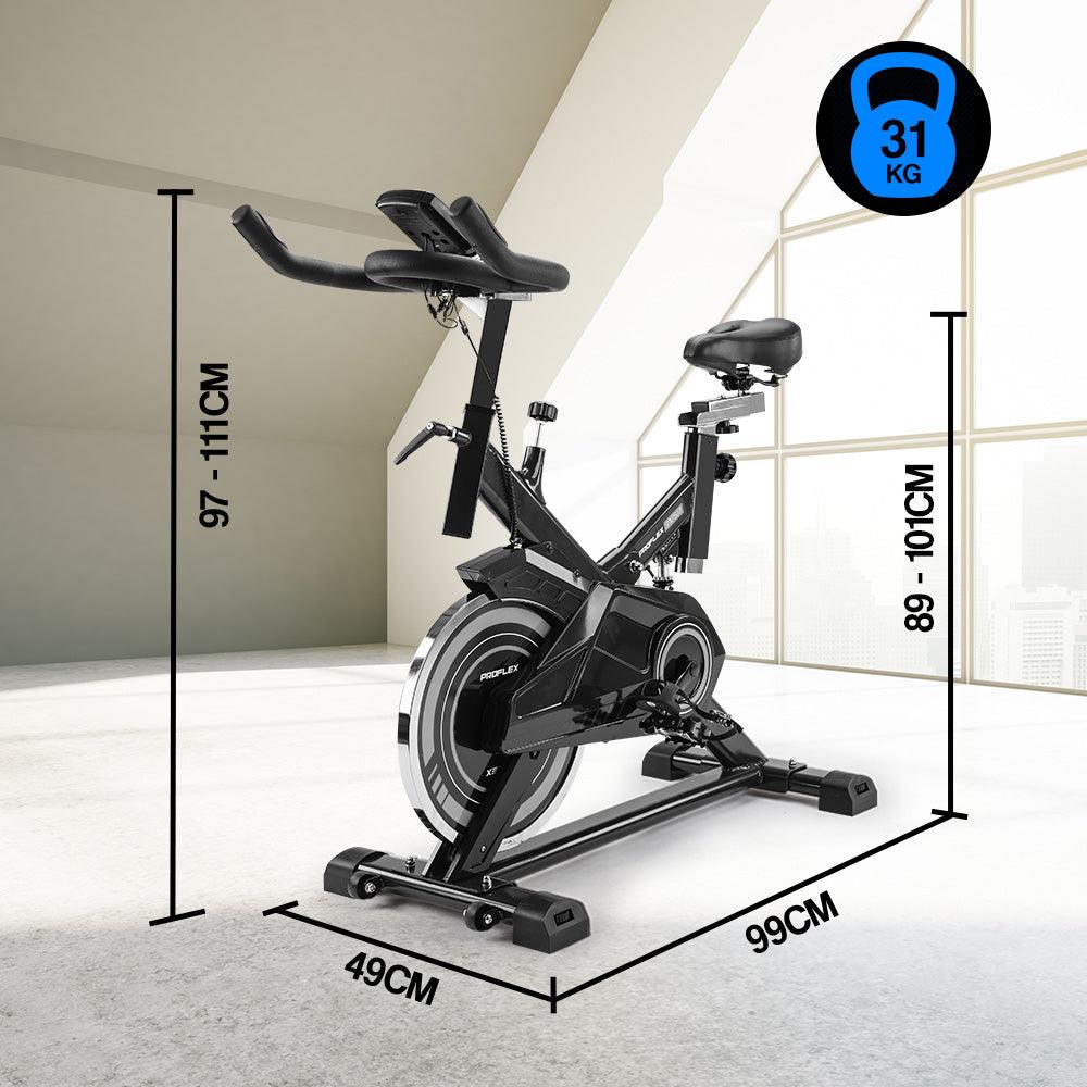 PROFLEX Spin Bike - Flywheel Commercial Gym Exercise Home Workout Grey Products On Sale Australia | Sports & Fitness > Fitness Accessories Category