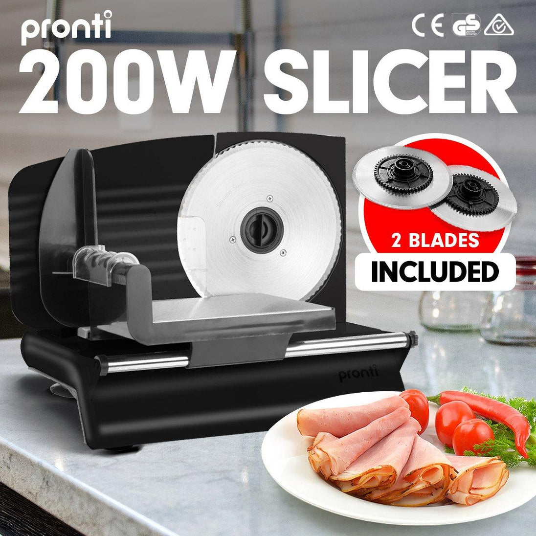 Buy Pronti Electric Meat Slicer- Food Cheese Processor Vegetable Kitchen Deli discounted | Products On Sale Australia