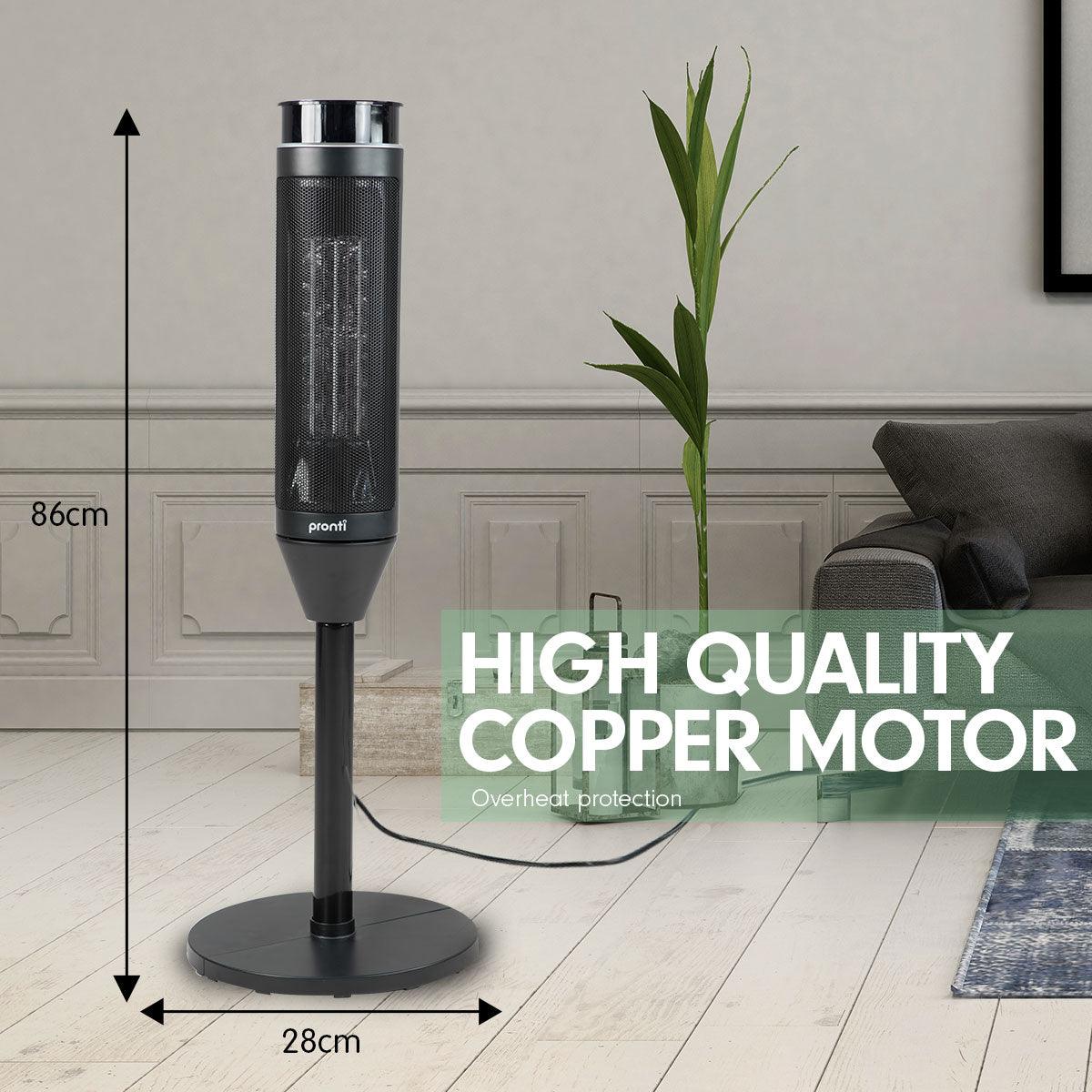 Buy Pronti Electric Tower Heater 2000W Ceramic Portable Remote - Black discounted | Products On Sale Australia