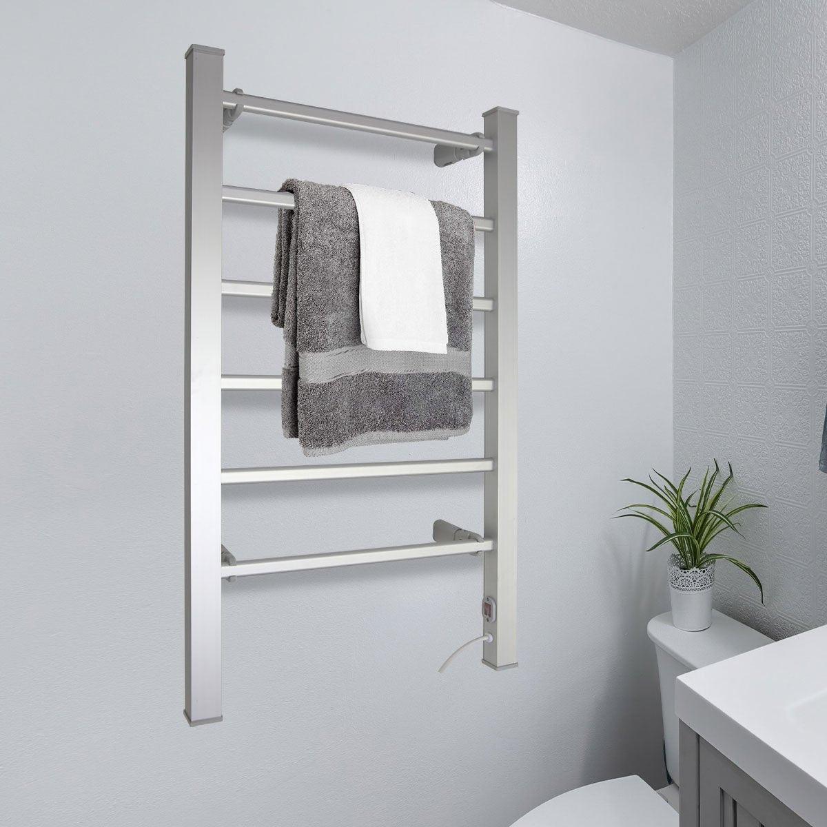 Buy Pronti Heated Towel Rack Electric Bathroom Towel Rails Warmer 100w - Silver discounted | Products On Sale Australia