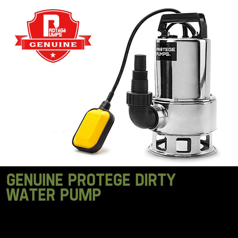 Buy PROTEGE 1500W Submersible Dirty Water Pump Bore Tank Well Steel Automatic Clean discounted | Products On Sale Australia