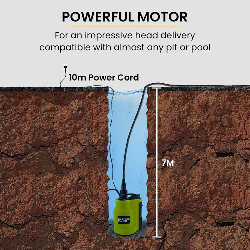 Buy PROTEGE Tight Access Clean/Grey Water Submersible Sump Pump, Integrated Float Switch discounted | Products On Sale Australia