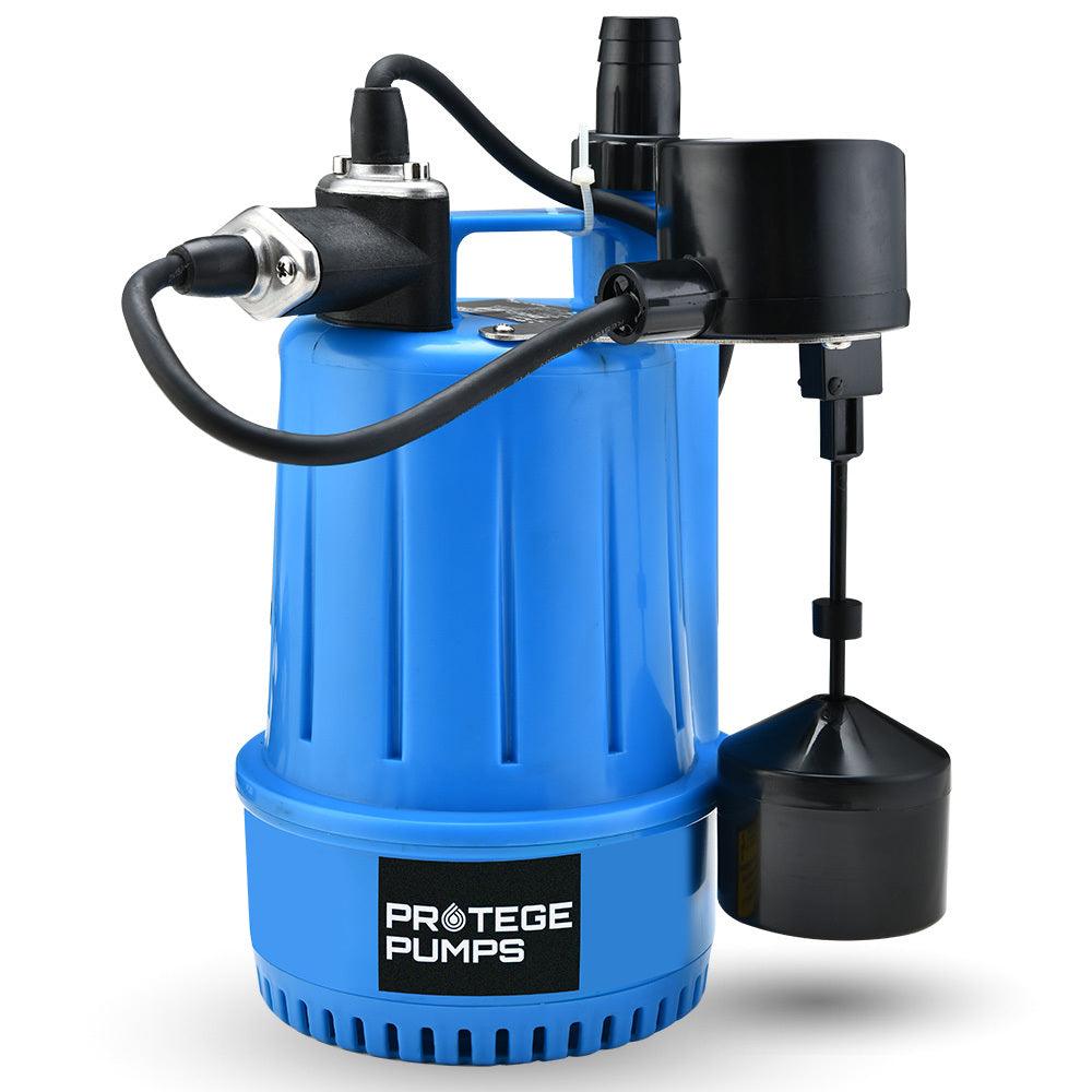 Buy PROTEGE Tight Access Clean/Grey Water Submersible Sump Pump, Vertical Float Switch discounted | Products On Sale Australia