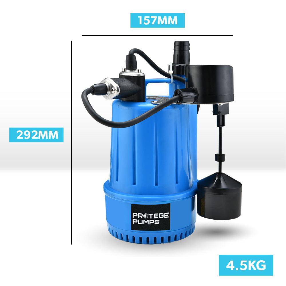 Buy PROTEGE Tight Access Clean/Grey Water Submersible Sump Pump, Vertical Float Switch discounted | Products On Sale Australia