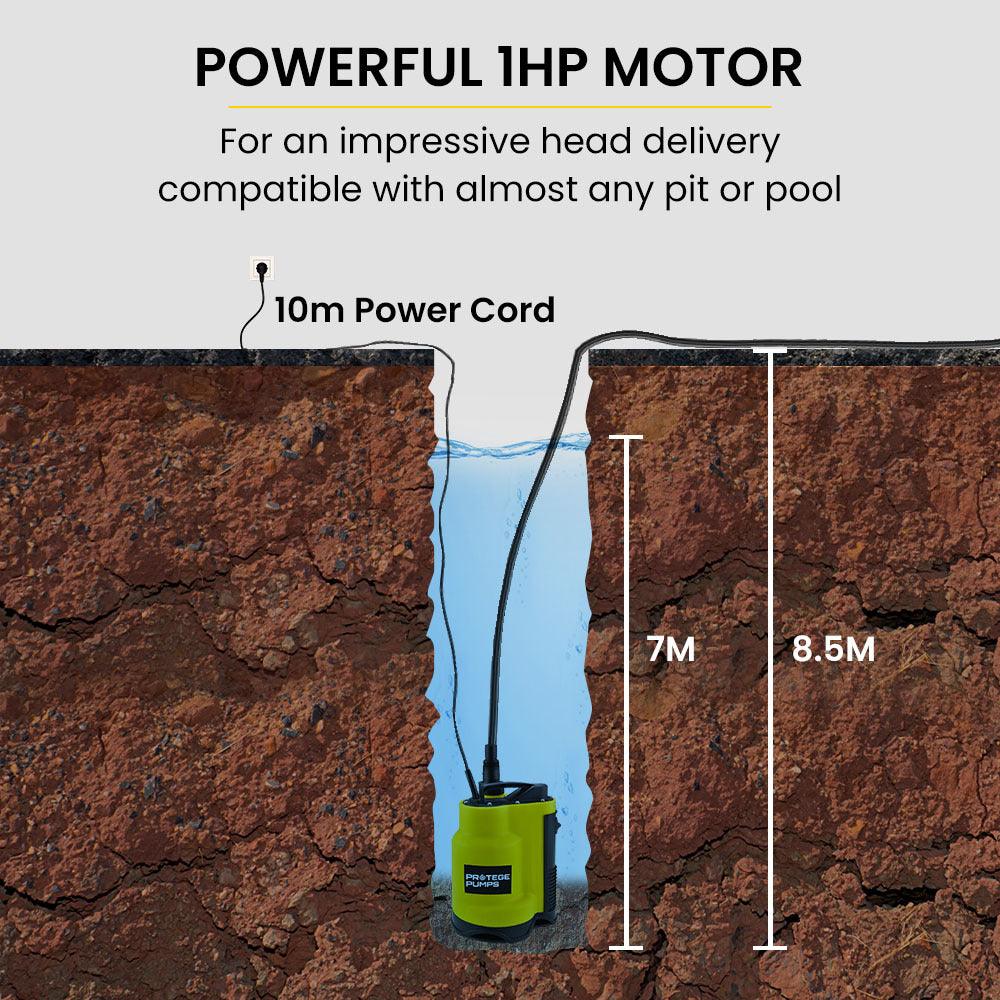 Buy PROTEGE Tight Access Dirty Water Submersible Sump Pump, Integrated Float Switch discounted | Products On Sale Australia