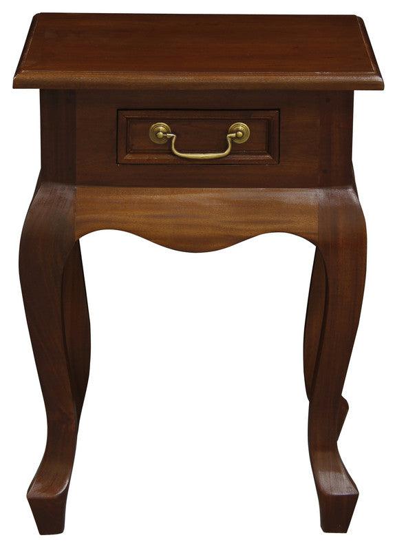 Buy Queen Anne 1 Drawer Lamp Table (Mahogany) discounted | Products On Sale Australia