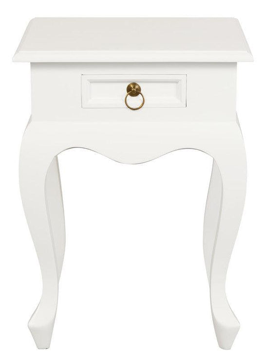 Buy Queen Anne 1 Drawer Lamp Table (White) discounted | Products On Sale Australia