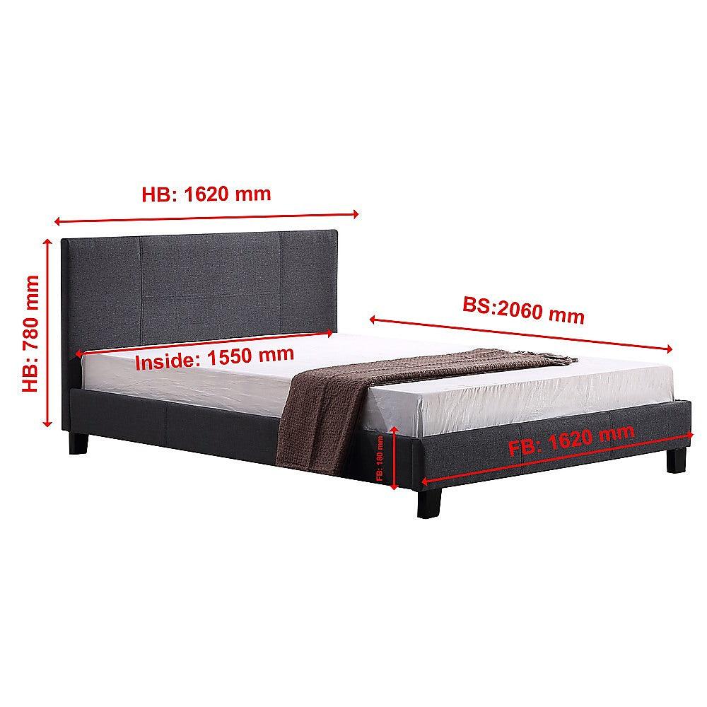 Buy Queen Linen Fabric Bed Frame Grey discounted | Products On Sale Australia