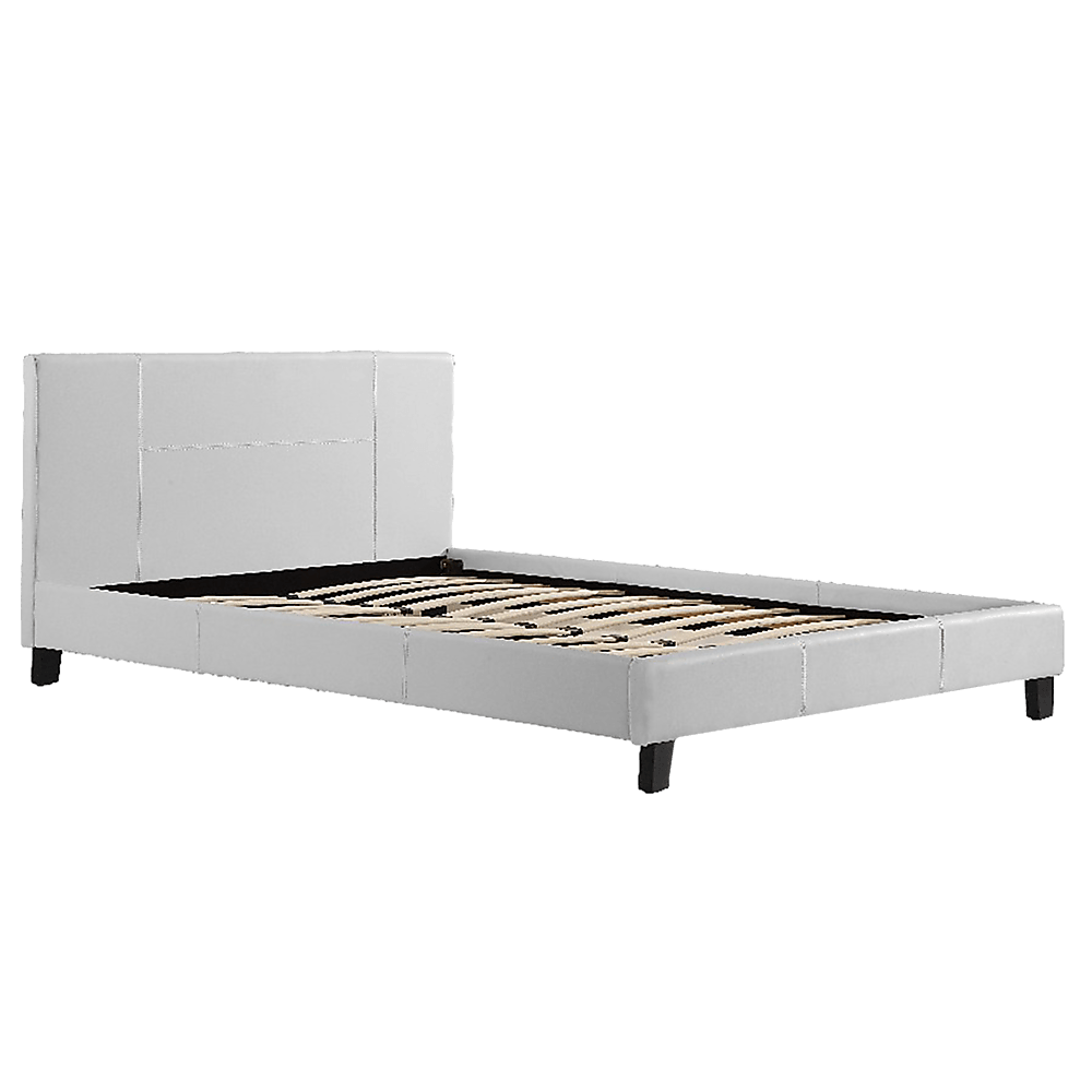 Buy Queen PU Leather Bed Frame White discounted | Products On Sale Australia