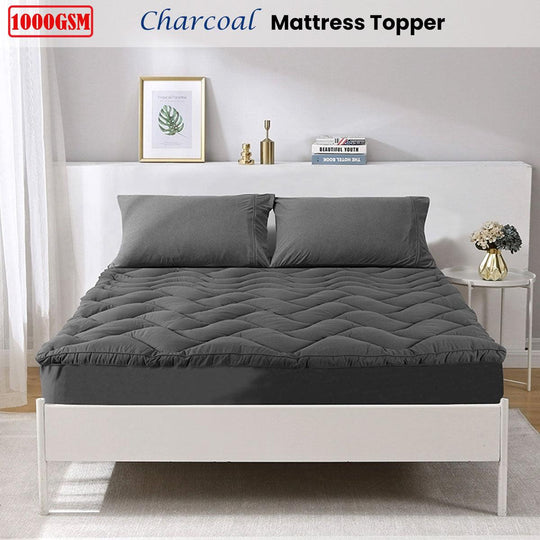 Buy Ramesses 1000GSM Charcoal Mattress Topper Double discounted | Products On Sale Australia