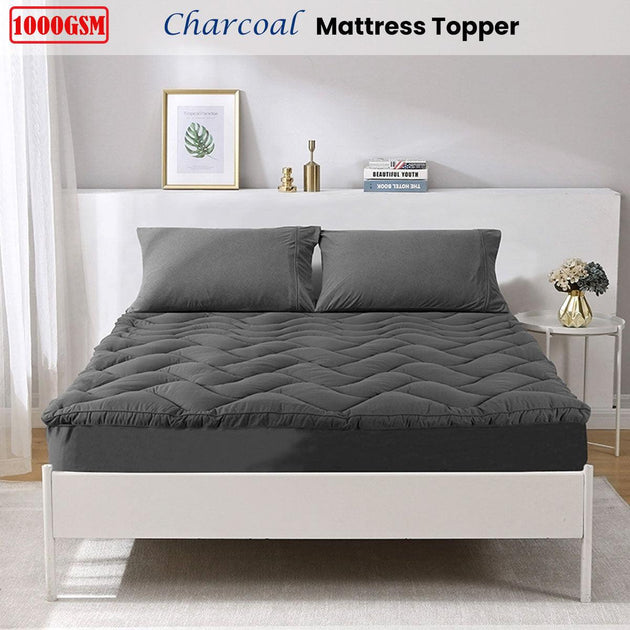 Buy Ramesses 1000GSM Charcoal Mattress Topper Queen discounted | Products On Sale Australia