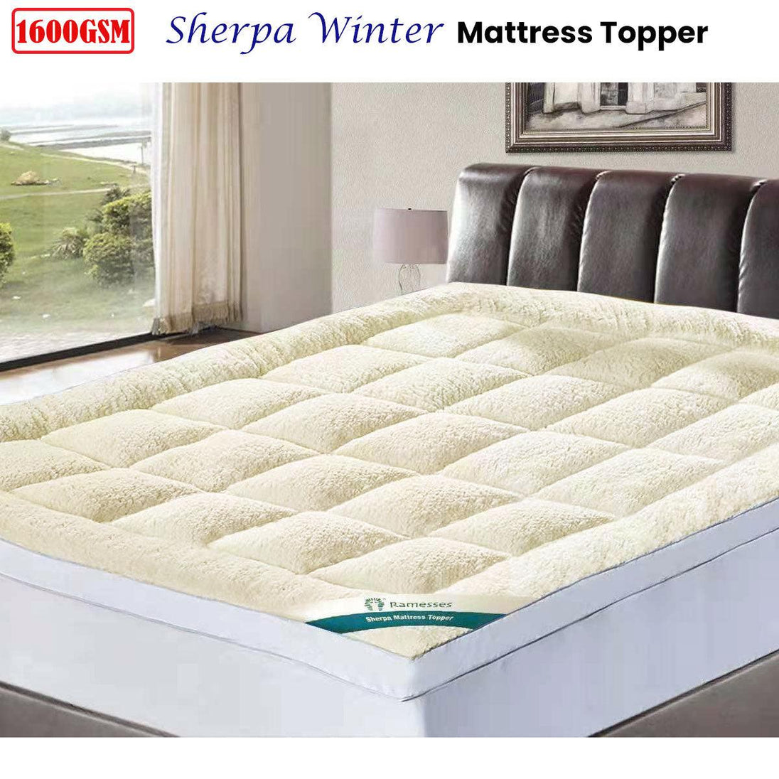 Buy Ramesses 1600GSM Sherpa Winter Mattress Topper Double discounted | Products On Sale Australia