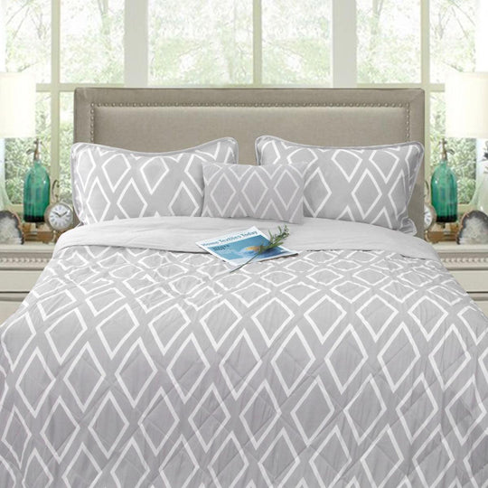 Buy Ramesses Alena Silver 4 Pcs Ultrasonic Comforter Set Queen discounted | Products On Sale Australia