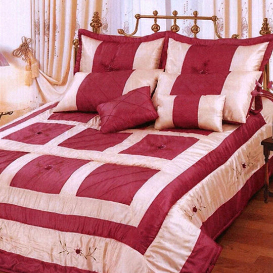 Buy Ramesses Burgundy 7 Pcs Comforter Set Queen discounted | Products On Sale Australia