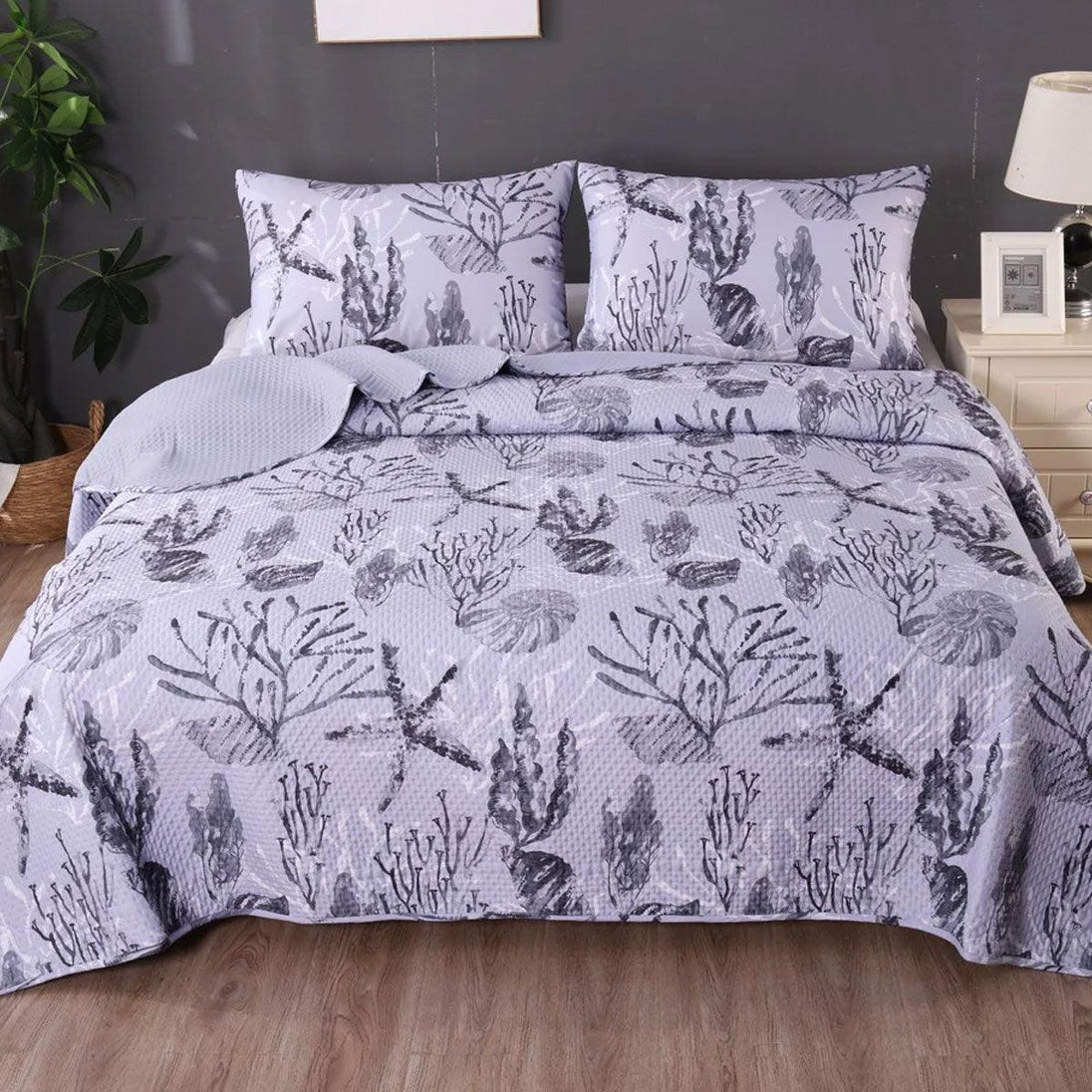 Buy Ramesses Coast Grey 3 Pcs Bamboo Blend Ultrosonic Reversible Comforter Set King discounted | Products On Sale Australia