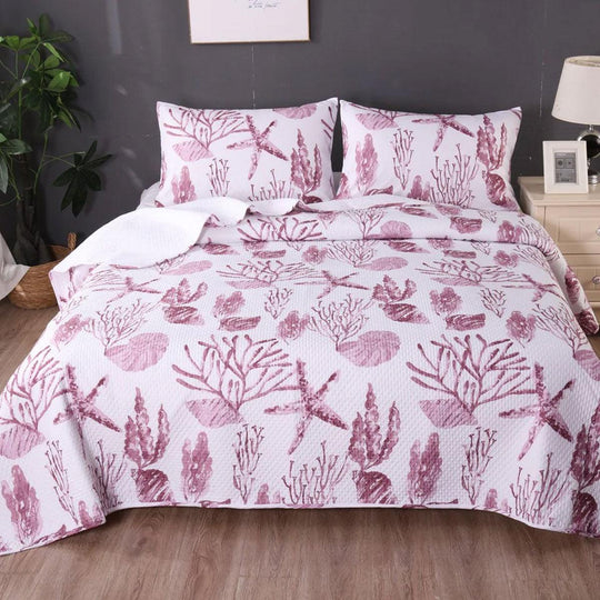 Buy Ramesses Coast Pink 3 Pcs Bamboo Blend Ultrosonic Reversible Comforter Set King discounted | Products On Sale Australia