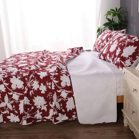 Buy Ramesses Spring Red 3 Pcs Bamboo Blend Ultrosonic Reversible Comforter Set King discounted | Products On Sale Australia