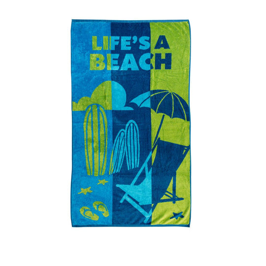 Buy Rans Premium Cotton Jacquard Beach Towel Life's a Beach discounted | Products On Sale Australia