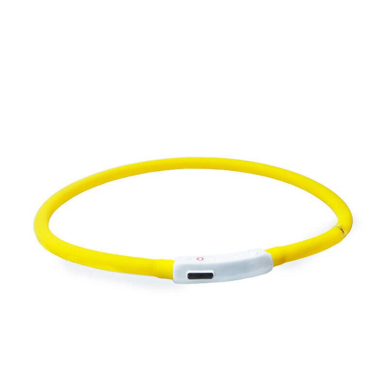 Buy Rechargeable Night LED Dog Collar USB Glow Flashing Light Up Pet Collars Safety-Yellow-Diameter Length-70cm discounted | Products On Sale Australia