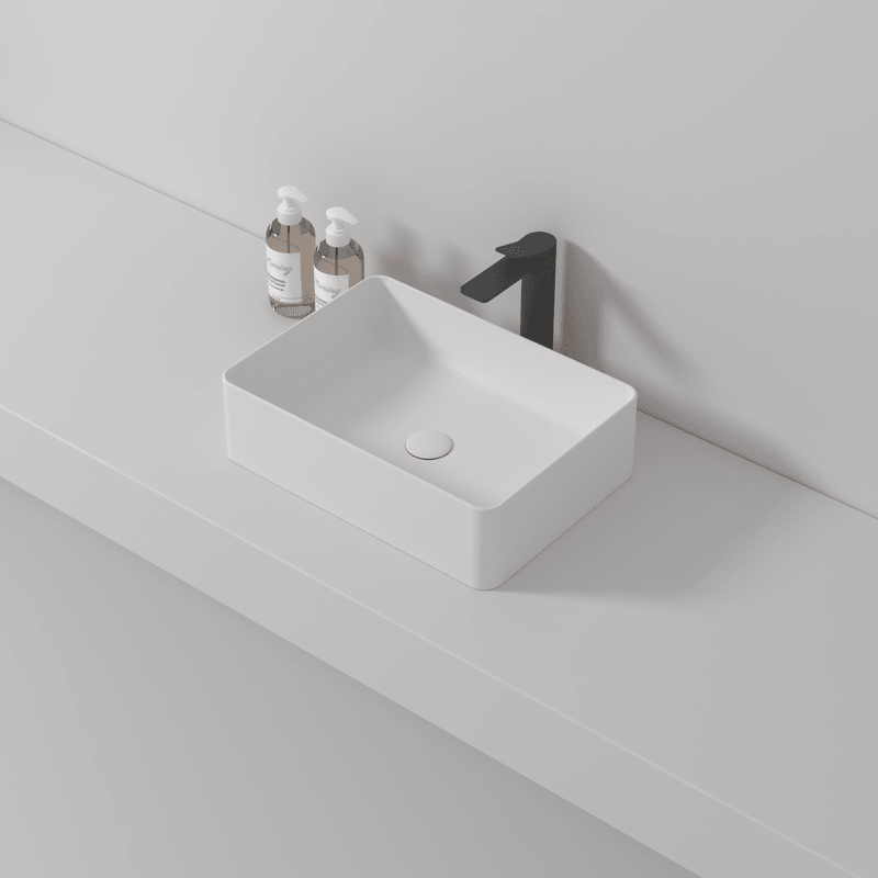 Buy Rectangle Cast stone - Solid Surface Basin 500mm discounted | Products On Sale Australia