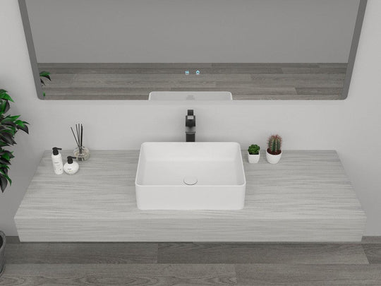 Buy Rectangle Cast stone - Solid Surface Basin 500mm discounted | Products On Sale Australia