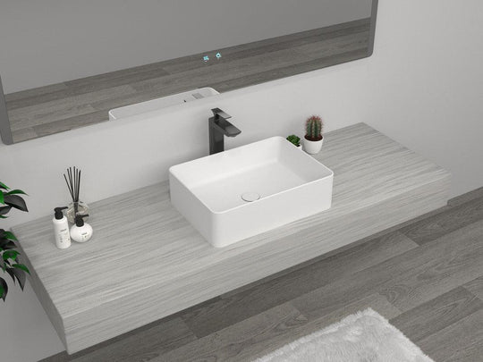 Buy Rectangle Cast stone - Solid Surface Basin 500mm discounted | Products On Sale Australia