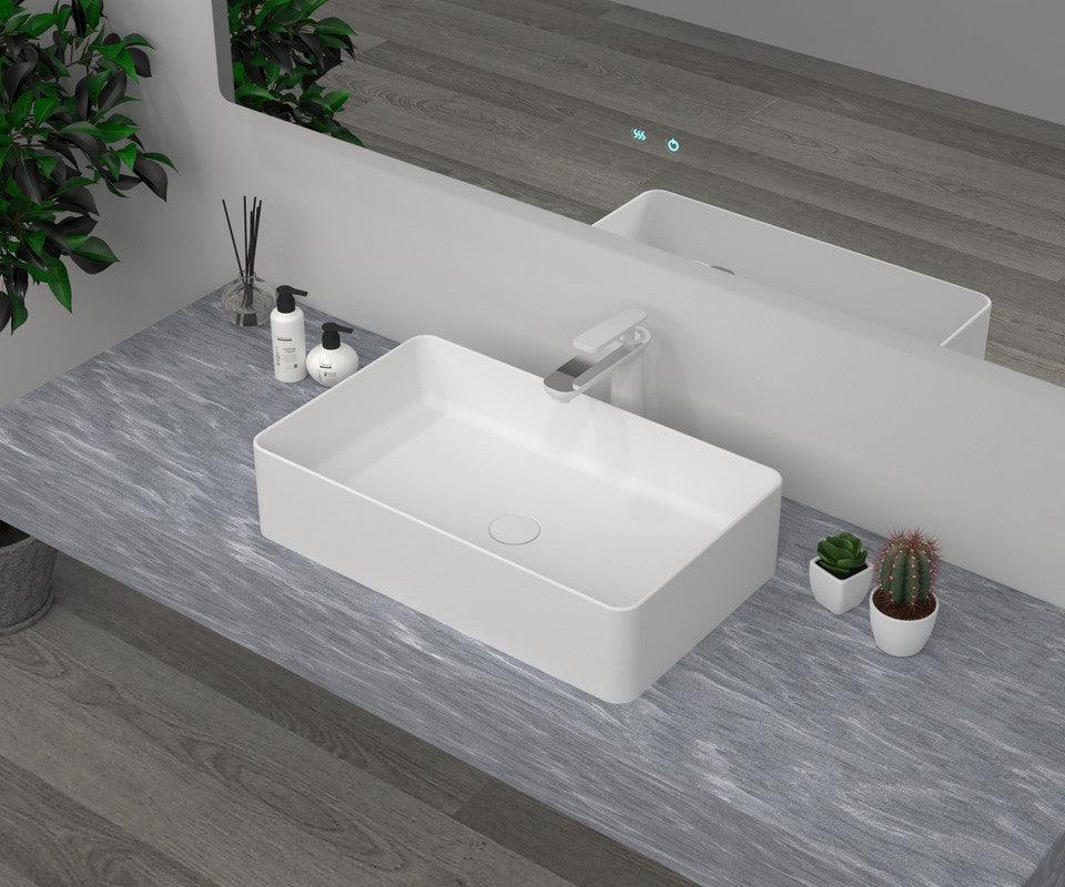 Buy Rectangle Cast stone - Solid Surface Basin 500mm discounted | Products On Sale Australia