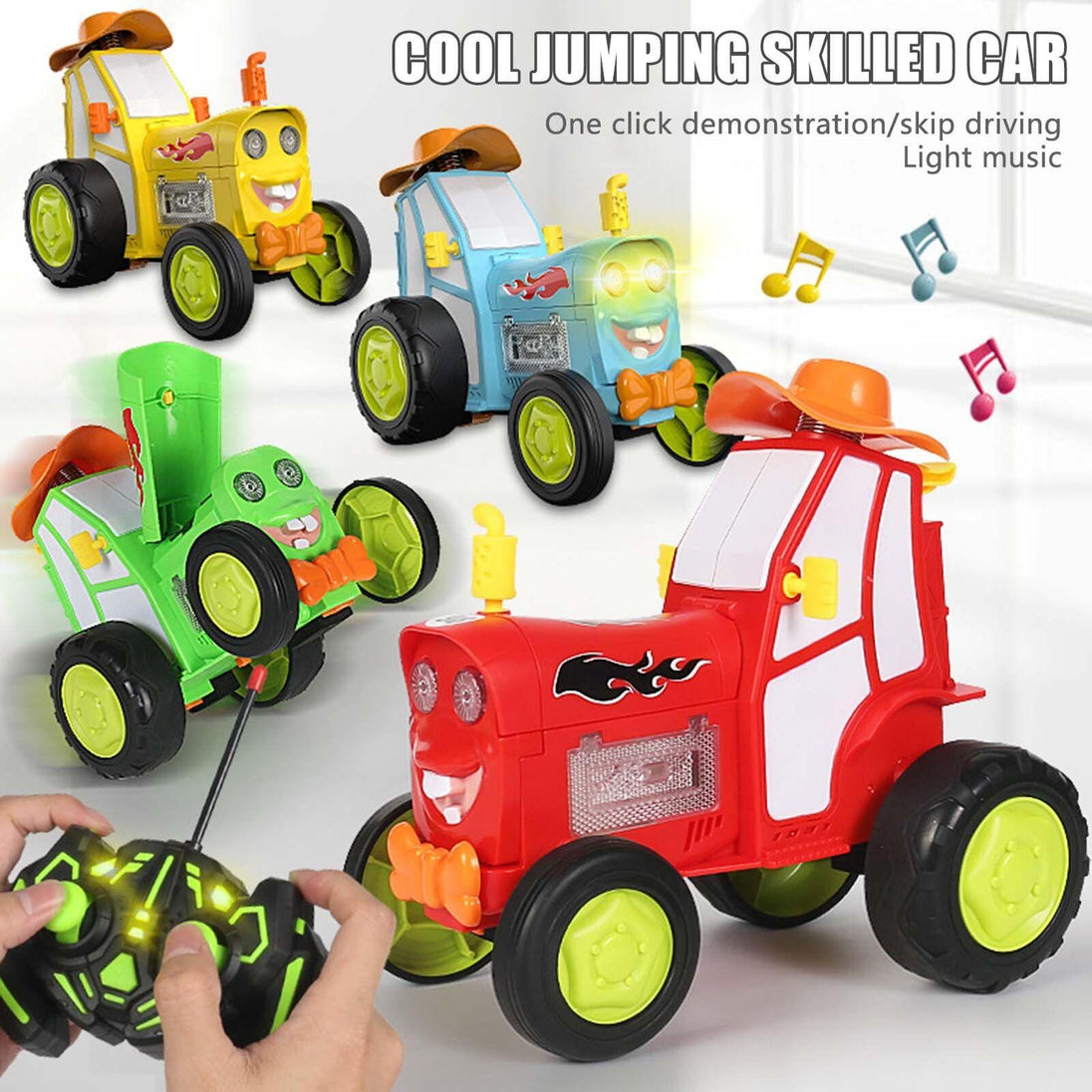 Buy Red 360 Rotating Crazy Jumping Car with Light Music Remote Control RC Stunt Car AU discounted | Products On Sale Australia