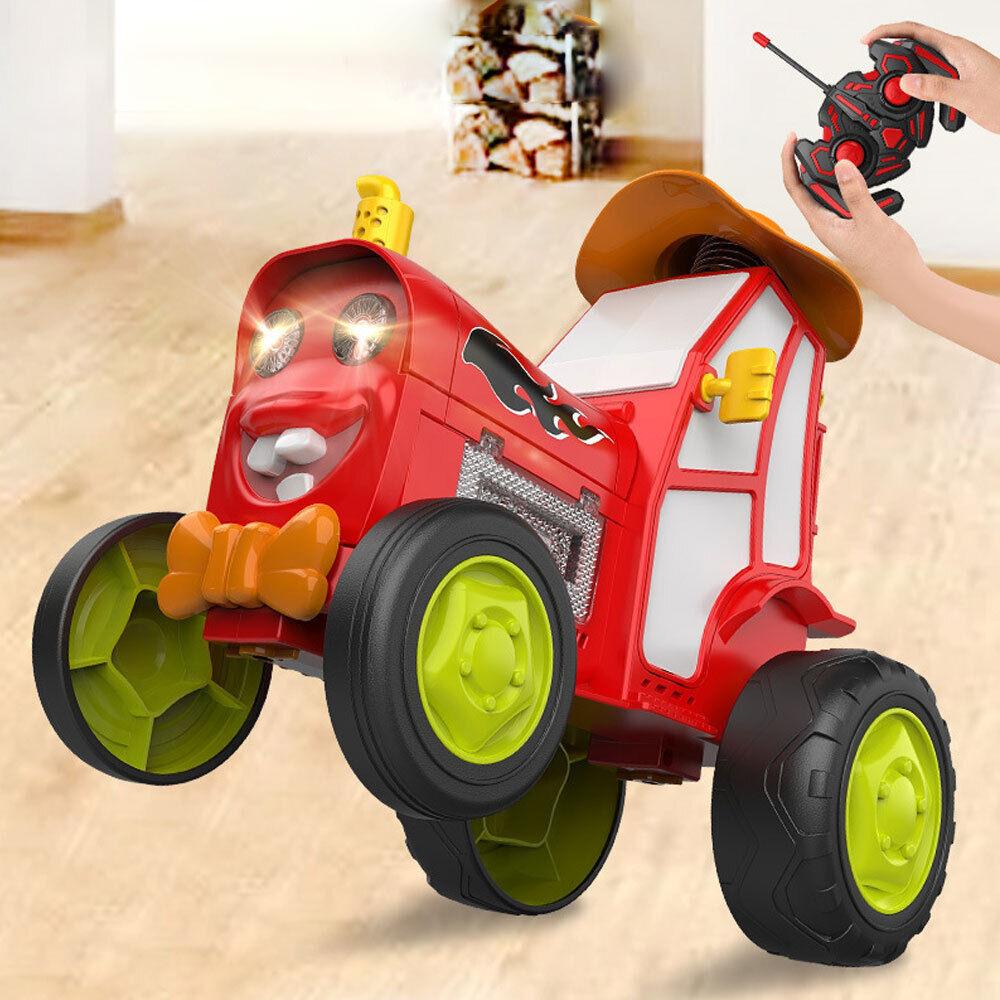 Buy Red 360 Rotating Crazy Jumping Car with Light Music Remote Control RC Stunt Car AU discounted | Products On Sale Australia