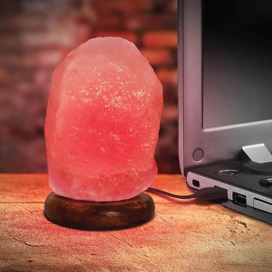 Buy Red USB Himalayan Pink Salt Lamp - Colour Light Bulb - Mini Natural Rock Crystal discounted | Products On Sale Australia