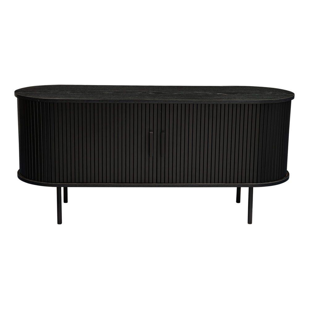 Buy Ribbed Black Sideboard with Sliding Doors discounted | Products On Sale Australia