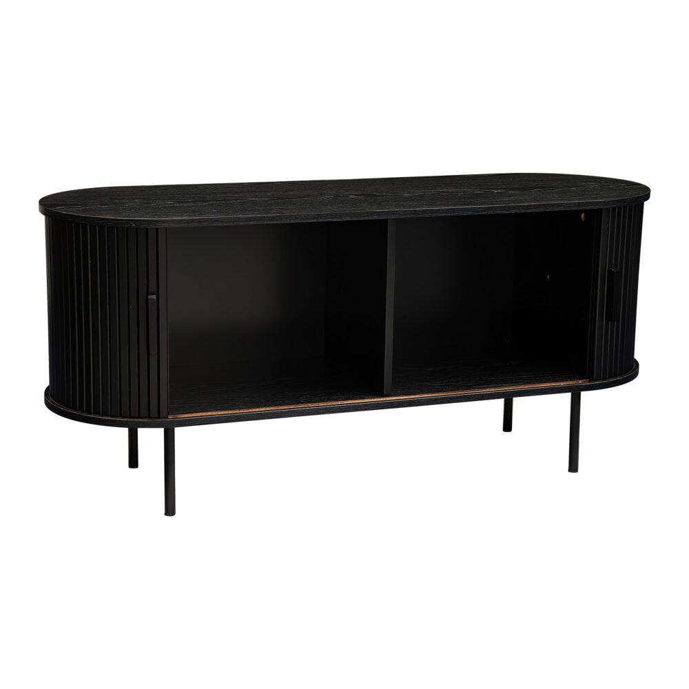 Buy Ribbed Black Sideboard with Sliding Doors discounted | Products On Sale Australia