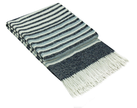 Buy Richmond Throw - Reclaimed Wool Blend - Navy discounted | Products On Sale Australia