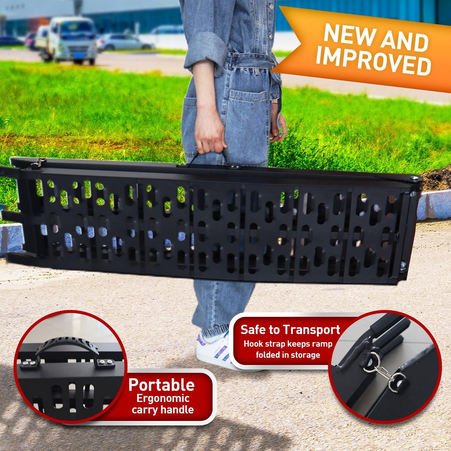 Buy Rigg 2x Aluminium ATV Loading Ramp Foldable - Black discounted | Products On Sale Australia