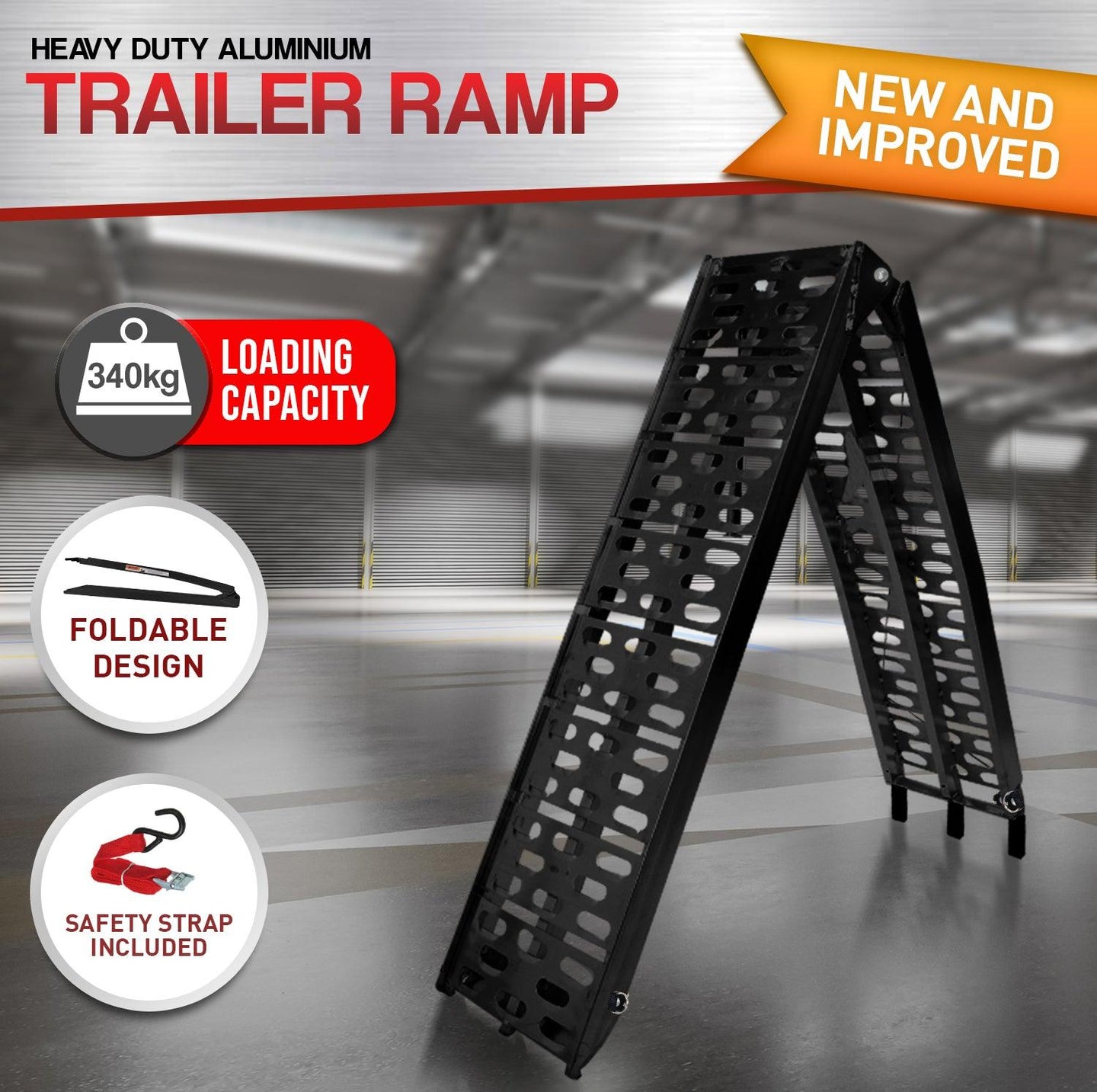 Buy Rigg Aluminium ATV Loading Ramp Foldable - Black discounted | Products On Sale Australia