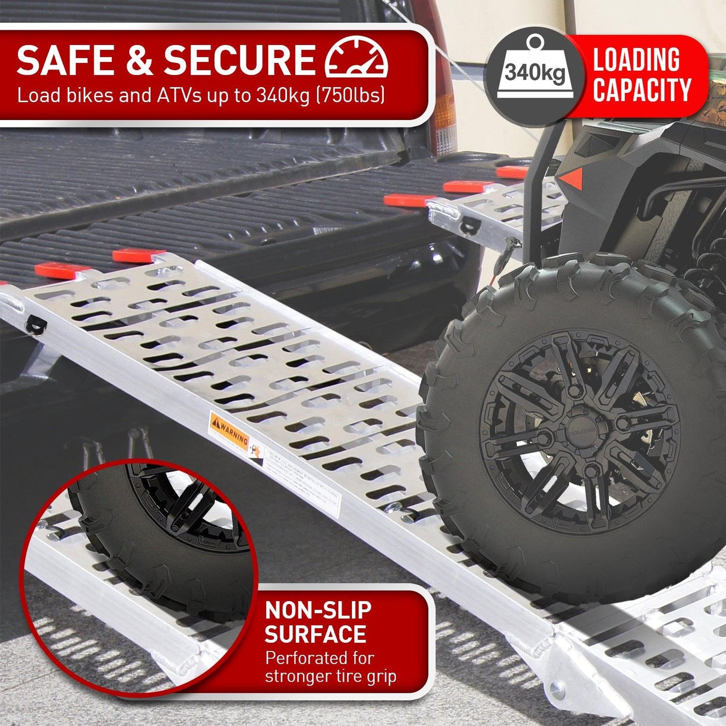 Buy Rigg Aluminium ATV Loading Ramp Foldable - Silver discounted | Products On Sale Australia