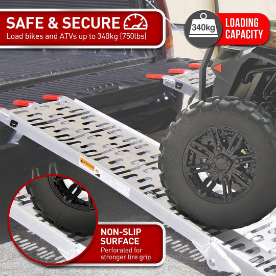 Buy Rigg Aluminium ATV Loading Ramp Foldable - Silver discounted | Products On Sale Australia