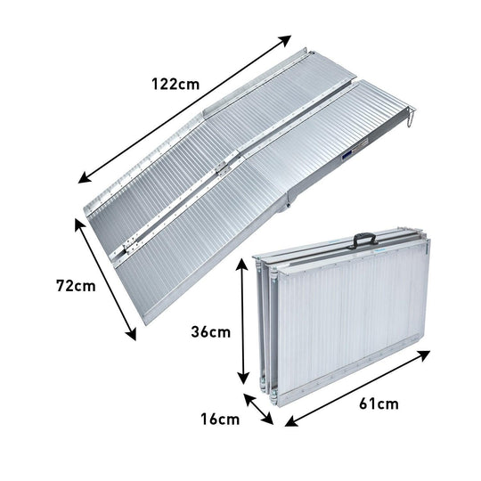 Buy Rigg Aluminium Portable Non-slip Wheelchair Ramp 4ft - Silver discounted | Products On Sale Australia