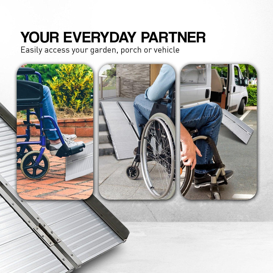 Buy Rigg Aluminium Portable Non-slip Wheelchair Ramp 4ft - Silver discounted | Products On Sale Australia