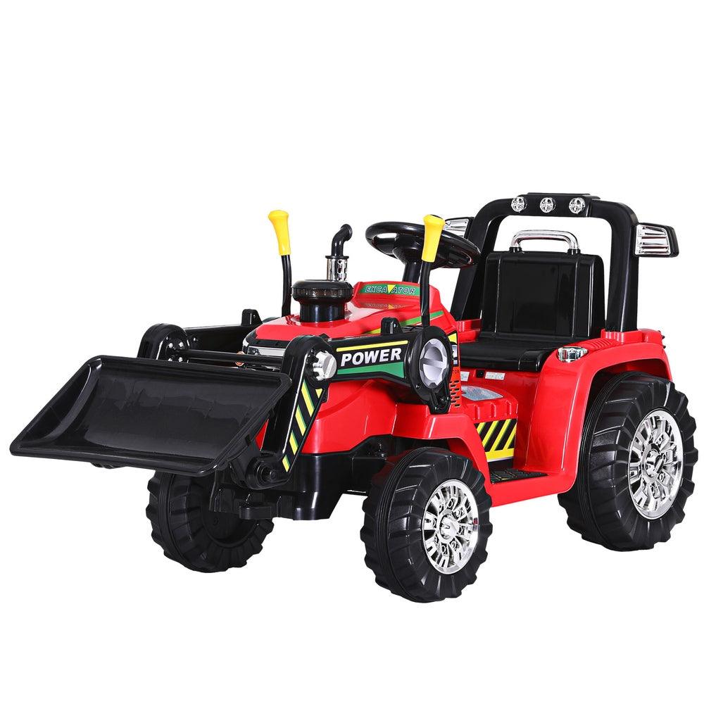 Buy Rigo Kids Electric Ride On Car Bulldozer Digger Loader Remote 6V Red discounted | Products On Sale Australia