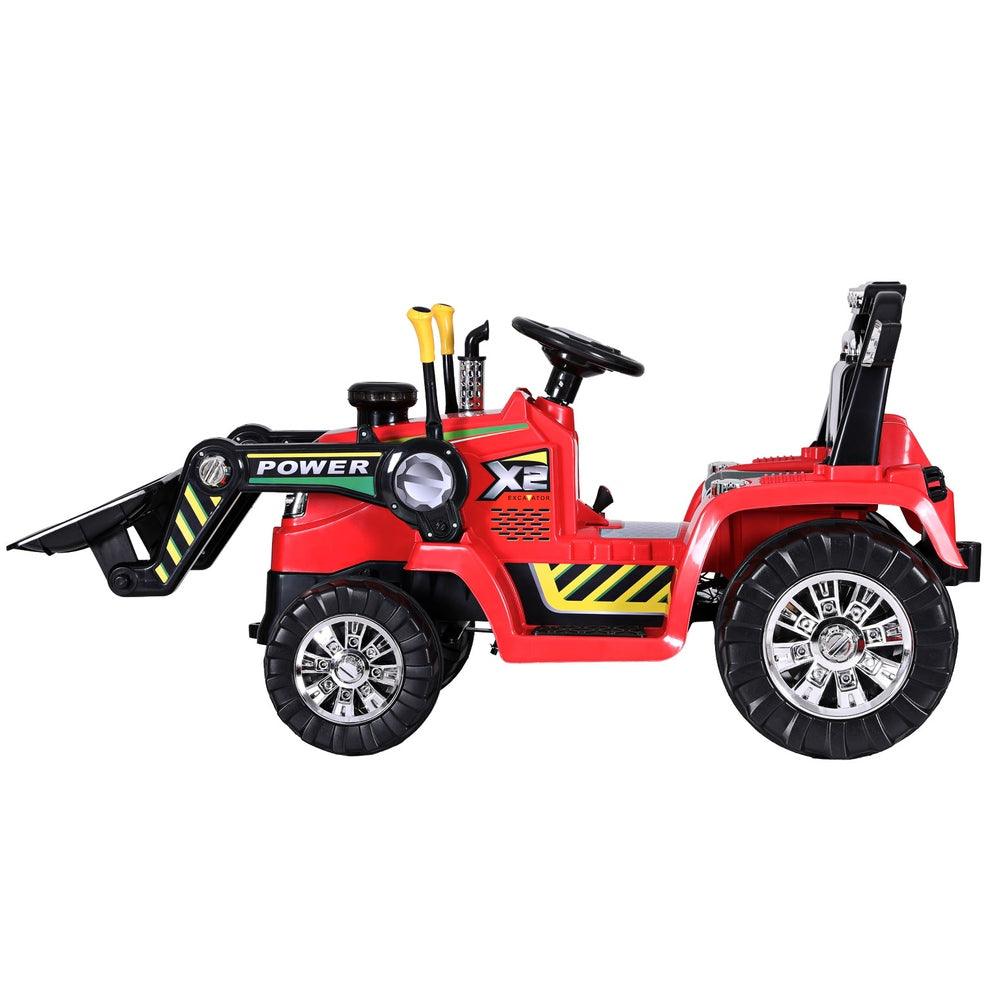 Buy Rigo Kids Electric Ride On Car Bulldozer Digger Loader Remote 6V Red discounted | Products On Sale Australia