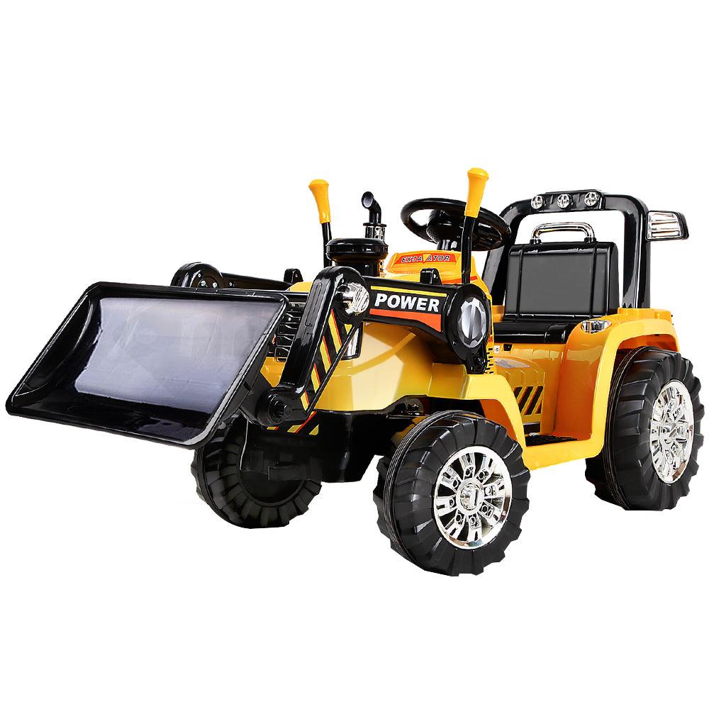 Buy Rigo Kids Electric Ride On Car Bulldozer Digger Loader Remote 6V Yellow discounted | Products On Sale Australia