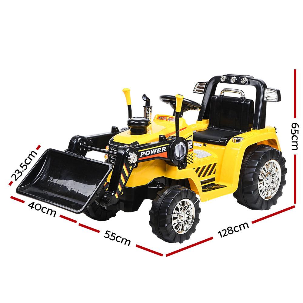 Buy Rigo Kids Electric Ride On Car Bulldozer Digger Loader Remote 6V Yellow discounted | Products On Sale Australia