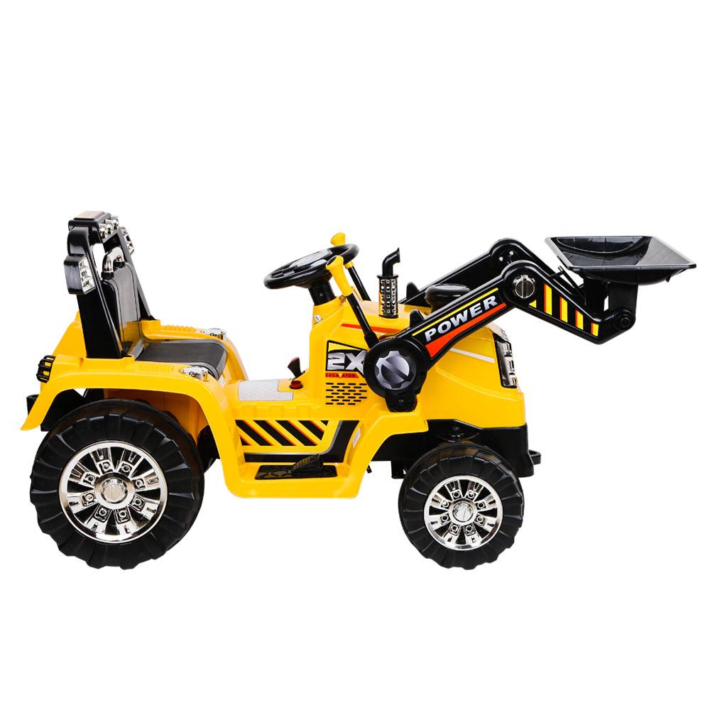 Buy Rigo Kids Electric Ride On Car Bulldozer Digger Loader Remote 6V Yellow discounted | Products On Sale Australia