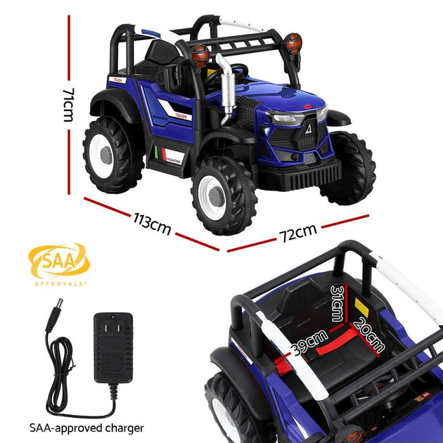 Buy Rigo Kids Electric Ride On Car Off Road Jeep Remote 12V Blue discounted | Products On Sale Australia