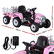 Buy Rigo Kids Electric Ride On Car Tractor Toy Cars 12V Pink discounted | Products On Sale Australia