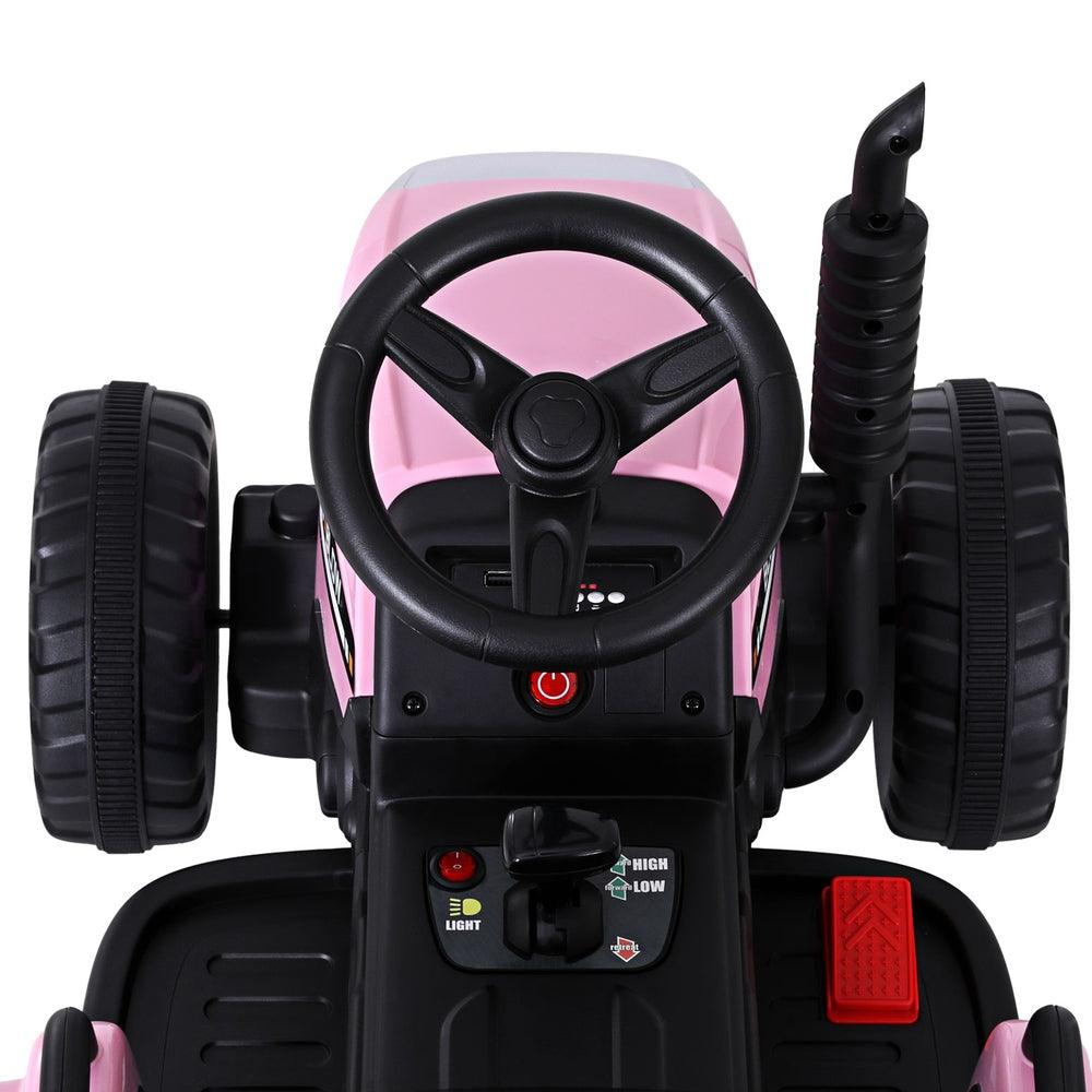 Buy Rigo Kids Electric Ride On Car Tractor Toy Cars 12V Pink discounted | Products On Sale Australia