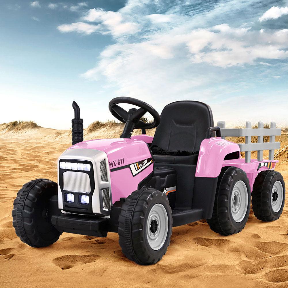 Buy Rigo Kids Electric Ride On Car Tractor Toy Cars 12V Pink discounted | Products On Sale Australia