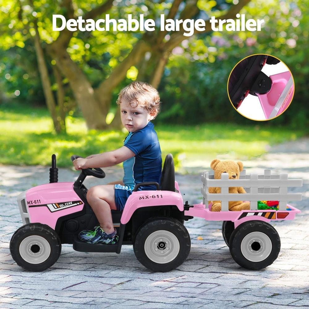 Buy Rigo Kids Electric Ride On Car Tractor Toy Cars 12V Pink discounted | Products On Sale Australia