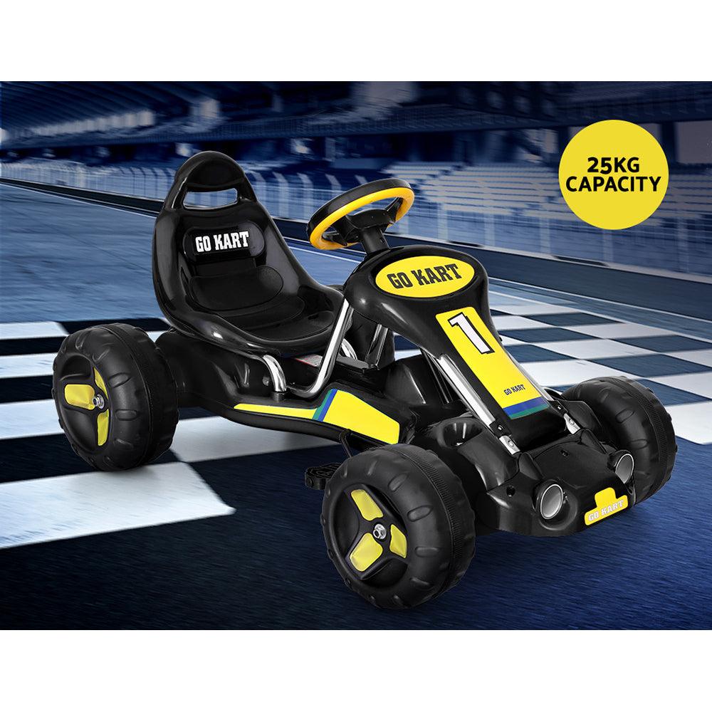 Buy Rigo Kids Pedal Go Kart Ride On Toys Racing Car Plastic Tyre Black discounted | Products On Sale Australia